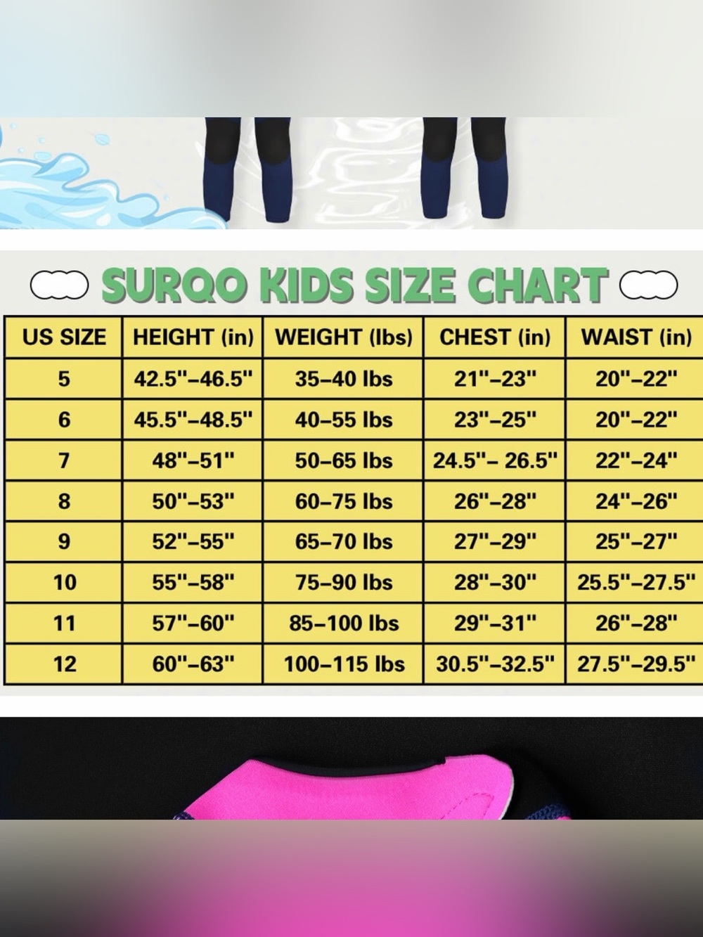 SURQO Kids 2mm Shorty Full Wet Suit Thermal SIZE 10 - Picture 12 of 12